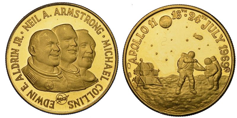 VARIE. Medaglia in oro 1969. Apollo 11.  - Asta Numismatica Light - Cambi Casa d'Aste