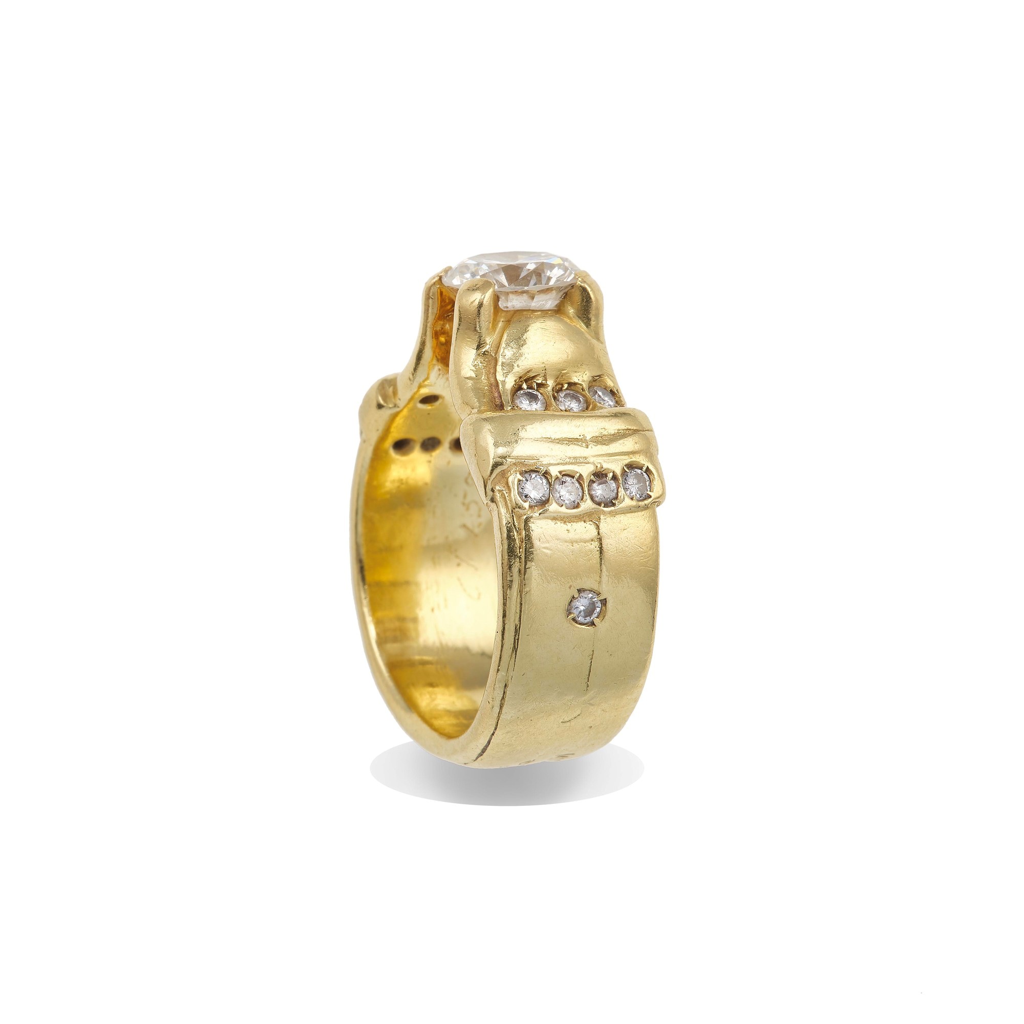 Misani. Anello a Fascia con Diamante Centrale Taglio Brillante di Ct 1.50 Circa