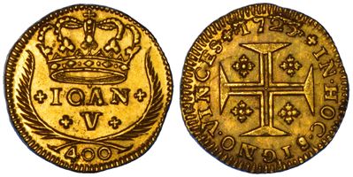 João V del Portogallo, 400 Reis 1725, Lisbona