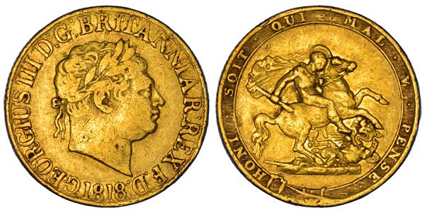 REGNO UNITO. GEORGE III, 1760-1820. Sovereign 1818.