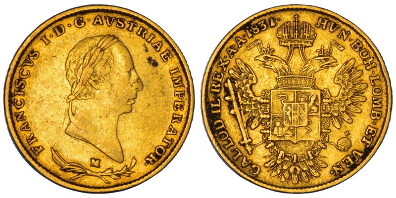 MILANO. FRANCESCO I D'ASBURGO-LORENA, 1815-1835. Mezza sovrana 1831.  - Asta Numismatica - Cambi Casa d'Aste