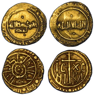 Al Mustansir, Lotto di monete in oro, XI secolo; Ruggero II, Lotto di monete in oro, XII secolo