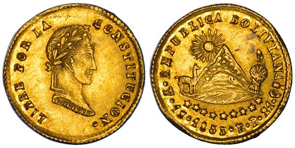 BOLIVIA. REPUBLICA. Escudo 1853. Potosi.