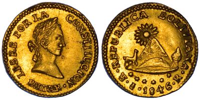 Bolivia, Repubblica. 1/2 Escudo 1846, Potosi