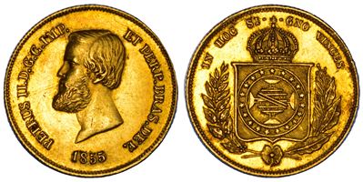Pedro II, Moneta da 5000 reis, 1855