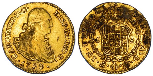 SPAGNA. CARLOS IV, 1788-1809. 1 Escudo 1799. Madrid.