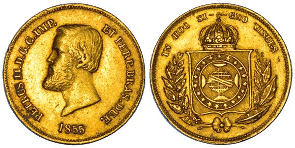 BRASILE. PEDRO II, 1831-1889. 5000 reis. 1855.