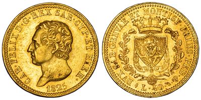 Carlo Felice di Savoia, Moneta da 40 Lire, 1825, Torino