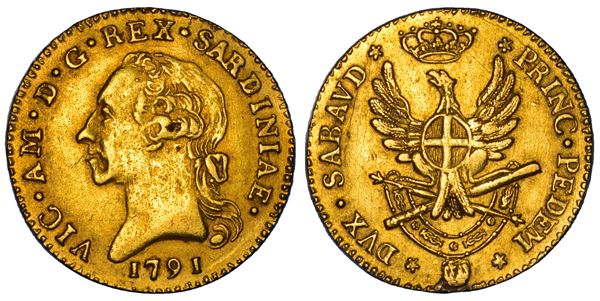 REGNO DI SARDEGNA. VITTORIO AMEDEO III DI SAVOIA, 1773-1796. Doppia Nuova 1791. Torino.