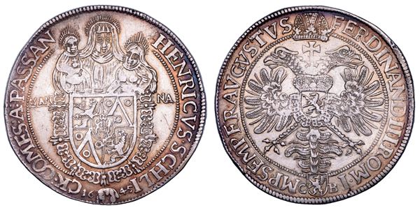 AUSTRIA - SCHLICK. HEINRICH IV, 1612-1650 (col titolo di FERDINAND III). Taler 1645.