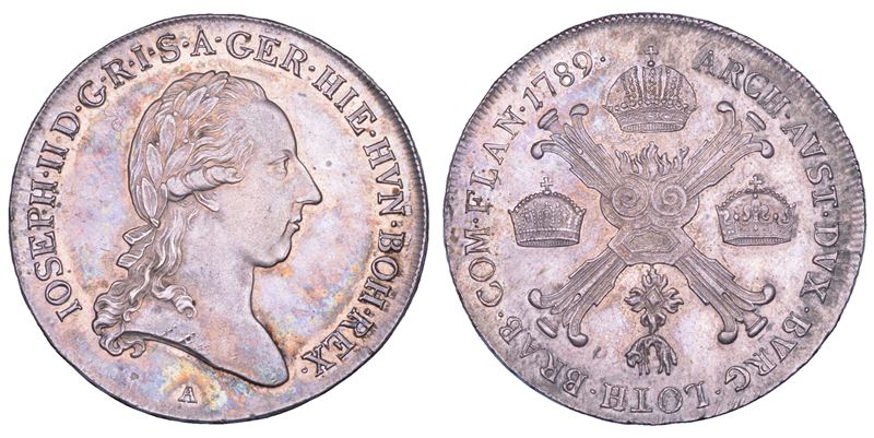 AUSTRIA. JOSEPH II, 1765-1780. 1/2 Kronentaler 1789. Wien.  - Auction Numismatics - Cambi Casa d'Aste