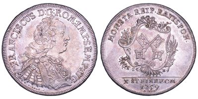 Germania - Regensburg, Taler a nome dell'imperatore Franz I, 1759