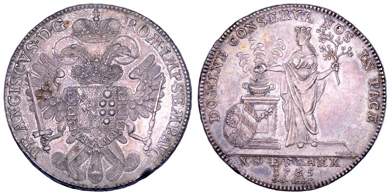GERMANIA - NURNBERG. FREE CITY (a nome dell'imperatore Franz I). Taler 1765.  - Asta Numismatica - Cambi Casa d'Aste