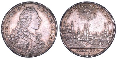 Taler della città libera di Norimberga, imperatore Joseph II, 1765