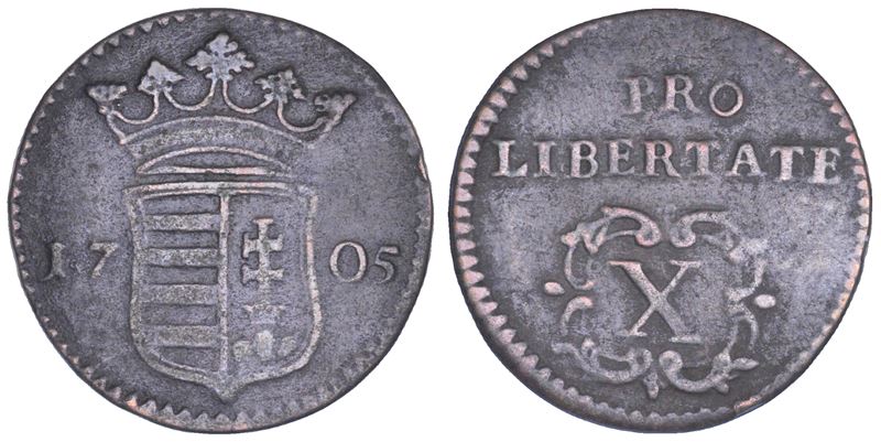 UNGHERIA. RAKOCZI FERENC, 1703-1711. X Poltura 1705.  - Asta Numismatica - Cambi Casa d'Aste