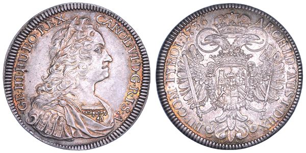 AUSTRIA. KARL VI, 1711-1740. Taler 1736. Hall.