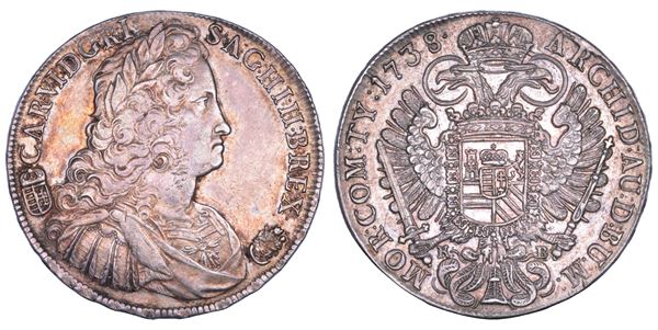 AUSTRIA. KARL VI, 1711-1740. Taler 1738. Kremnitz.