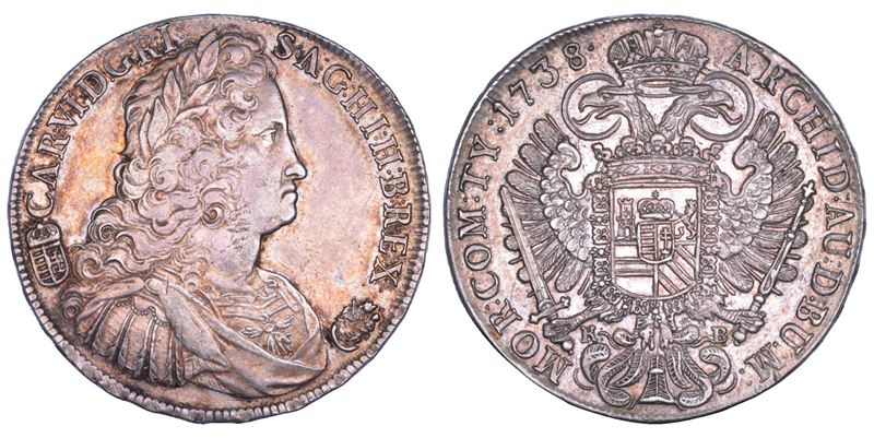 AUSTRIA. KARL VI, 1711-1740. Taler 1738. Kremnitz.  - Auction Numismatics - Cambi Casa d'Aste