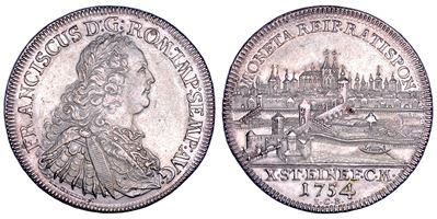 Franz I, Taler 1754 - Germania, Regensburg - Free City
