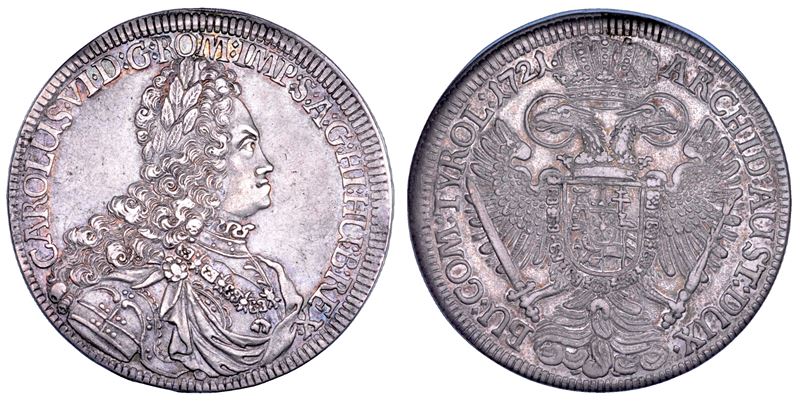 AUSTRIA. KARL VI, 1711-1740. Taler 1721. Hall.  - Asta Numismatica - Cambi Casa d'Aste
