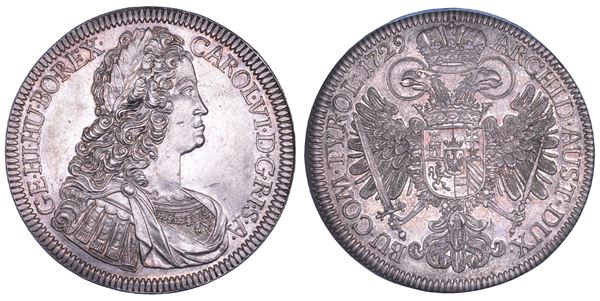 AUSTRIA. KARL VI, 1711-1740. Taler 1729. Hall.