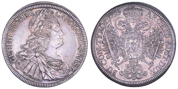 AUSTRIA. KARL VI, 1711-1740. Taler 1729. Hall.