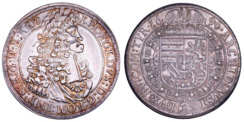 AUSTRIA. LEOPOLD I, 1657-1705. Taler 1694. Hall.  - Auction Numismatics - Cambi Casa d'Aste