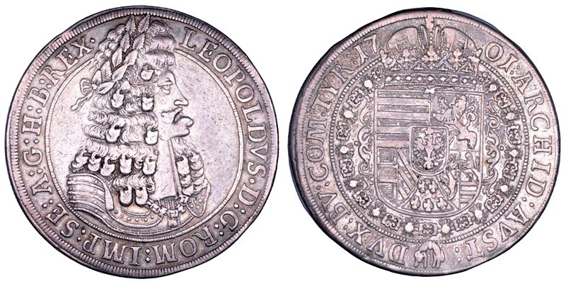 AUSTRIA. LEOPOLD I, 1657-1705. Taler 1701. Hall.  - Auction Numismatics - Cambi Casa d'Aste