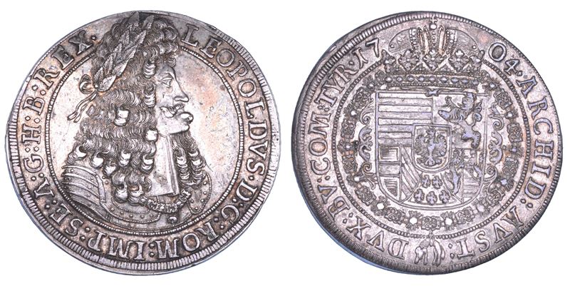 AUSTRIA. LEOPOLD I, 1657-1705. Taler 1704. Hall.  - Auction Numismatics - Cambi Casa d'Aste