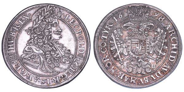 AUSTRIA. LEOPOLD I, 1657-1705. 1/2 Taler 1698. Kremnitz.