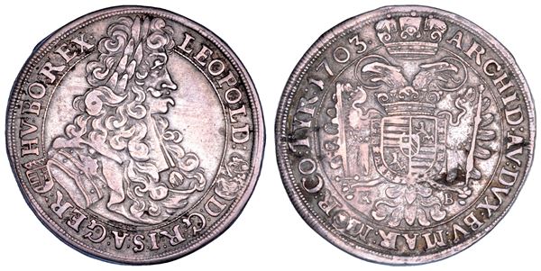 AUSTRIA. LEOPOLD I, 1657-1705. 1/2 Taler 1703. Kremnitz.