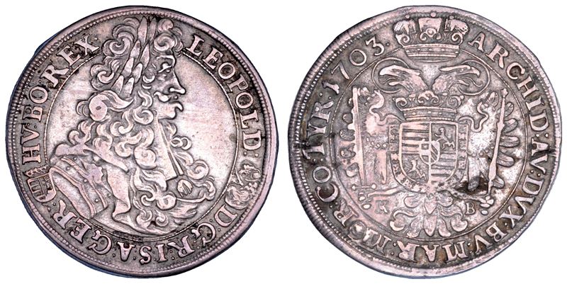 AUSTRIA. LEOPOLD I, 1657-1705. 1/2 Taler 1703. Kremnitz.  - Asta Numismatica - Cambi Casa d'Aste