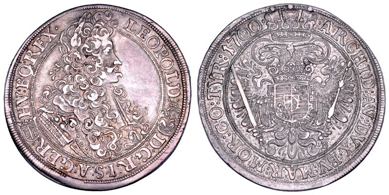 AUSTRIA. LEOPOLD I, 1657-1705. 1/2 Taler 1700. Kremnitz.  - Asta Numismatica - Cambi Casa d'Aste