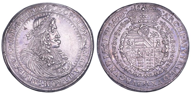 AUSTRIA. LEOPOLD I, 1657-1705. Breiter Doppeltaler 1682. Graz.  - Auction Numismatics - Cambi Casa d'Aste