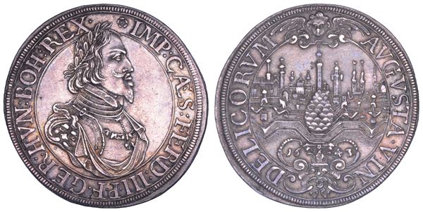 AUSTRIA. FERDINAND III, 1637-1657. Taler 1643. Augsburg.