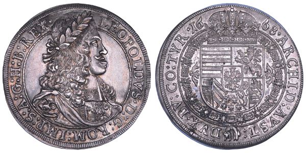 AUSTRIA. LEOPOLD I, 1657-1705. Taler 1668. Hall.