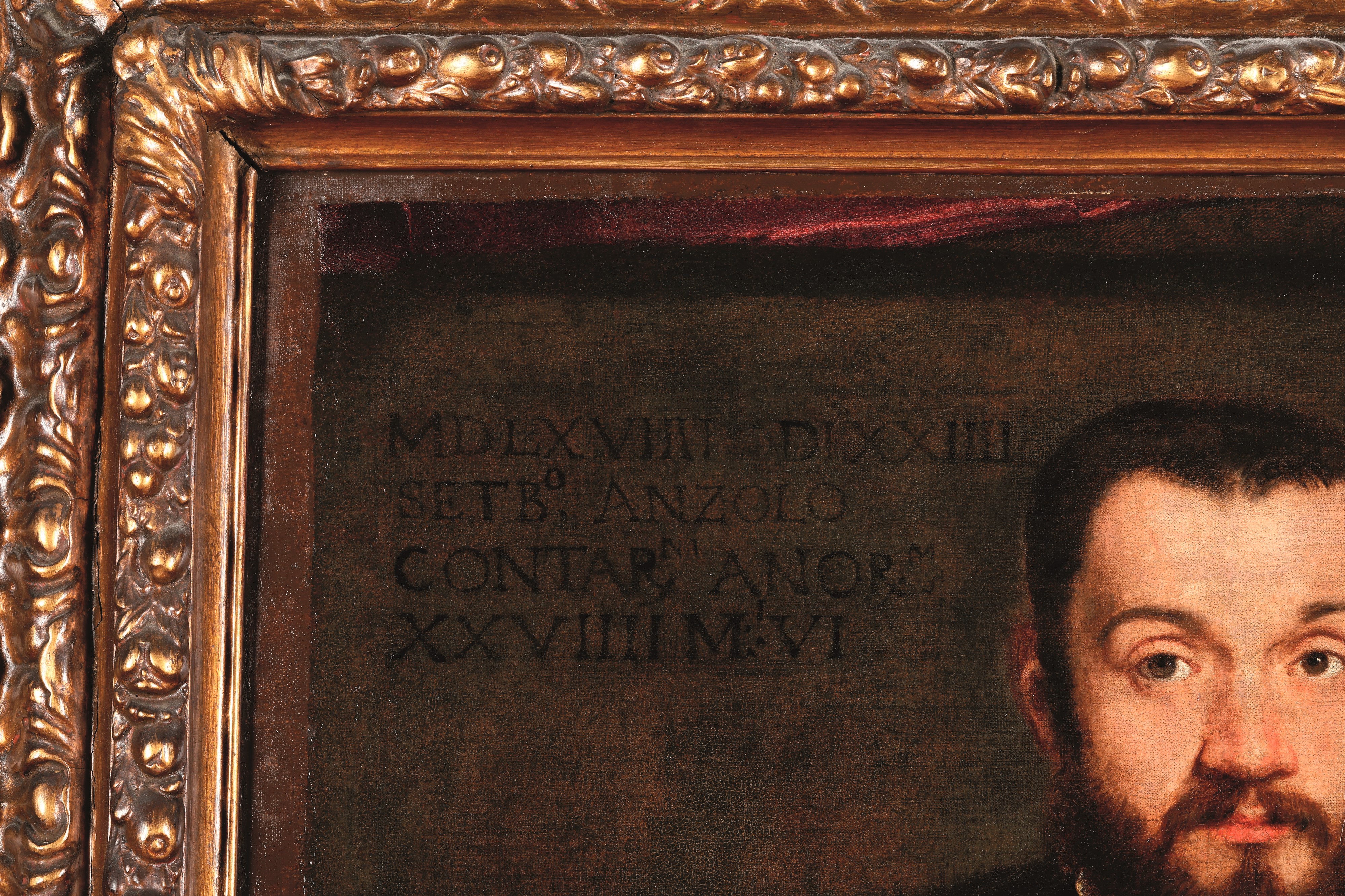 Paolo Caliari Detto il Veronese - Ritratto di Angelo Contarini, olio su tela applicata su tavola
