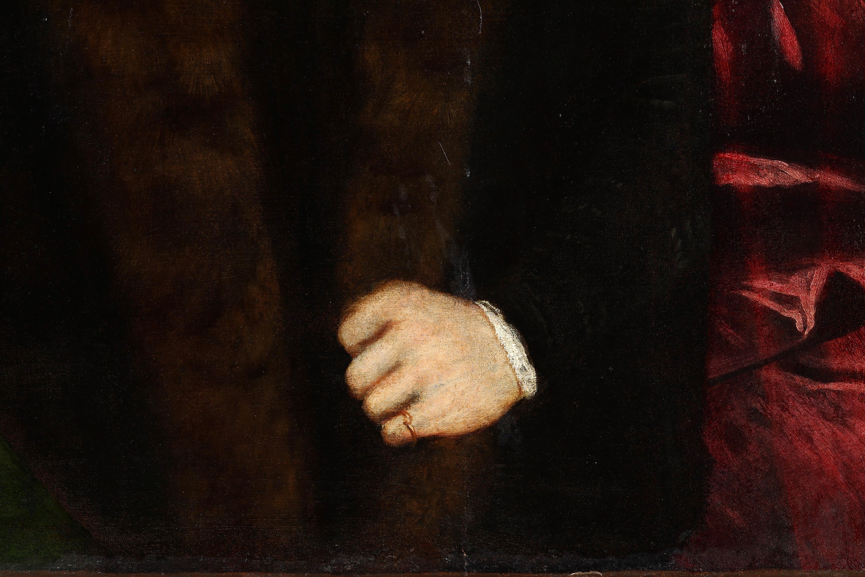 Paolo Caliari Detto il Veronese - Ritratto di Angelo Contarini, olio su tela applicata su tavola