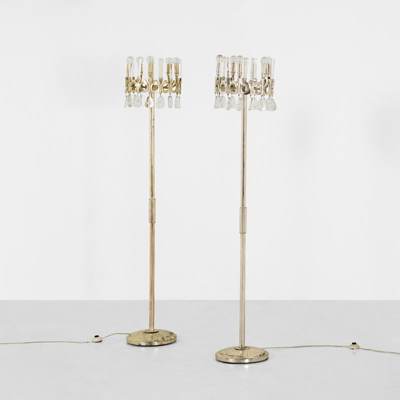 Gaetano Sciolari : Due lampade da terra  - Asta Arredi del XX secolo - Cambi Casa d'Aste