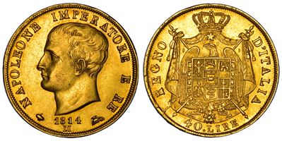 Milano, Napoleone I, 40 Lire 1814