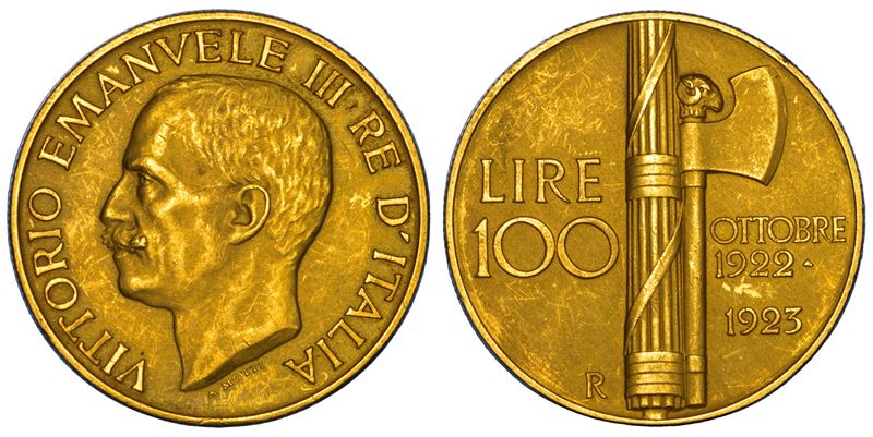 REGNO D'ITALIA. VITTORIO EMANUELE III DI SAVOIA, 1900-1946. 100 Lire 1923. Fascio.  - Asta Numismatica - Cambi Casa d'Aste