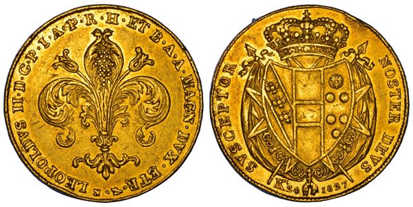 FIRENZE. LEOPOLDO II DI LORENA, 1824-1859. 80 Fiorini 1827.