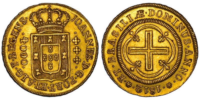 BRASILE. JOÃO (PRINCIPE REGGENTE), 1805-1818. 4000 Reis 1812. Rio.  - Asta Numismatica - Cambi Casa d'Aste
