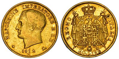 Napoleone I, 20 Lire 1812, Oro