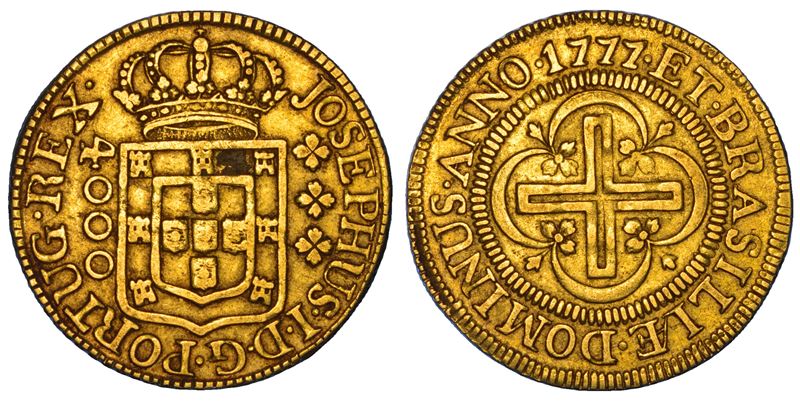 BRASILE. JOSÉ I, 1750-1777. 4000 Reis 1777. Lisbona.  - Asta Numismatica - Cambi Casa d'Aste