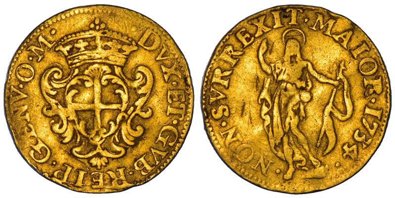 GENOVA. DOGI BIENNALI E GOVERNATORI DELLA REPUBBLICA, 1528-1797. SERIE DELLA III FASE, 1637-1797. Zecchino 1734.  - Auction Numismatics - Cambi Casa d'Aste