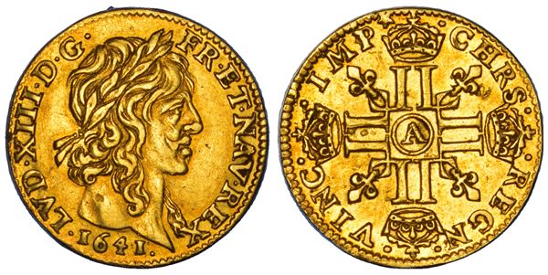 FRANCIA. LOUIS XIII, 1610-1643. 1/2 Louis d'or 1641. Parigi.