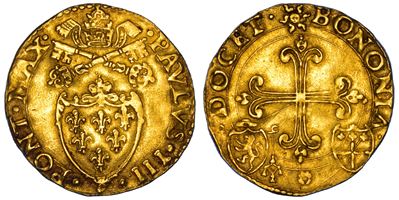 STATO PONTIFICIO, Scudo d'oro del sole, Paolo III (1534-1549), Bologna
