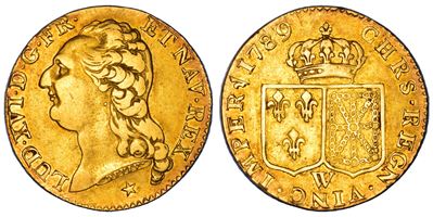 Francia, Louis XVI, Louis d'or 1789, oro, Lille