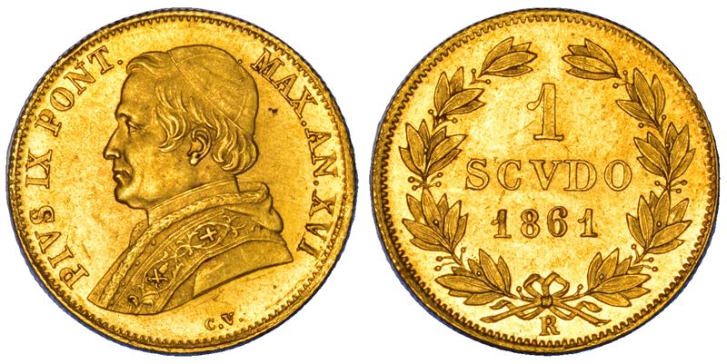 STATO PONTIFICIO. PIO IX, 1846-1878. Scudo 1861/A. XVI. Roma.  - Auction Numismatics - Cambi Casa d'Aste